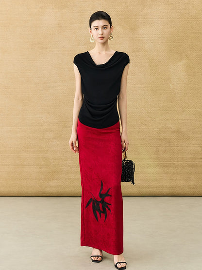 HECO Chinese style swing collar sleeveless knitted sweater T-shirt - HEART.