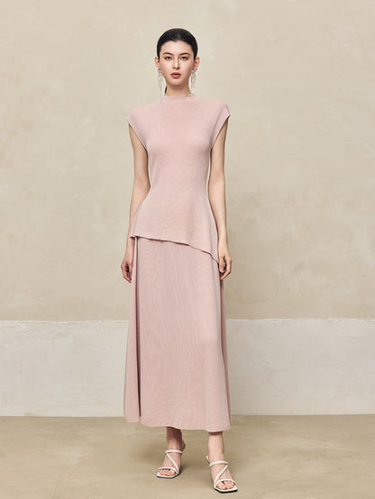 HECO High-waisted Draped Maxi Tencel Knitted Skirt - THERE.