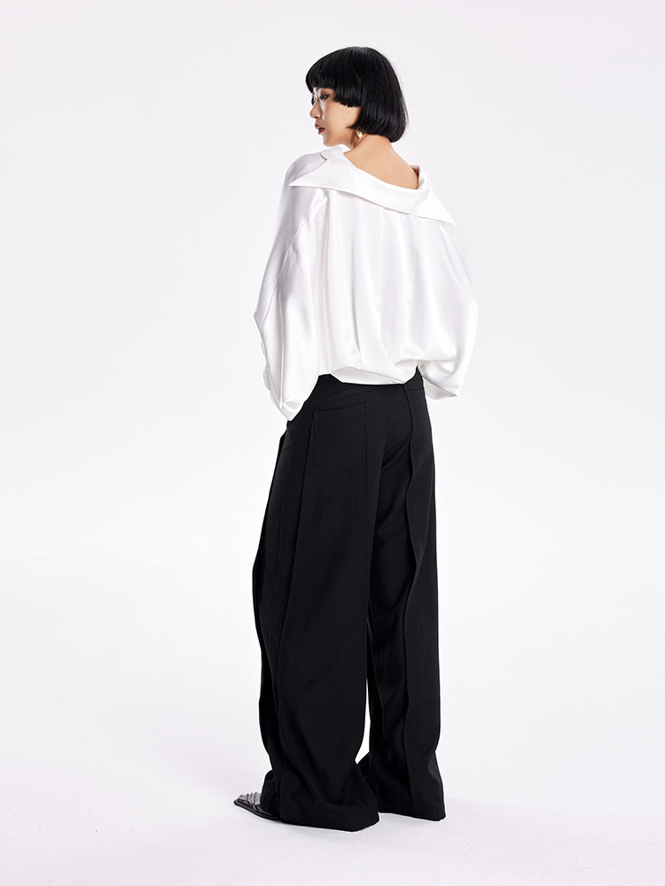 TINY IN v-neck dolman sleeve satin casual top -GAG