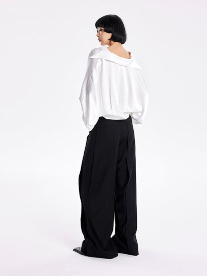 TINY IN v-neck dolman sleeve satin casual top -GAG
