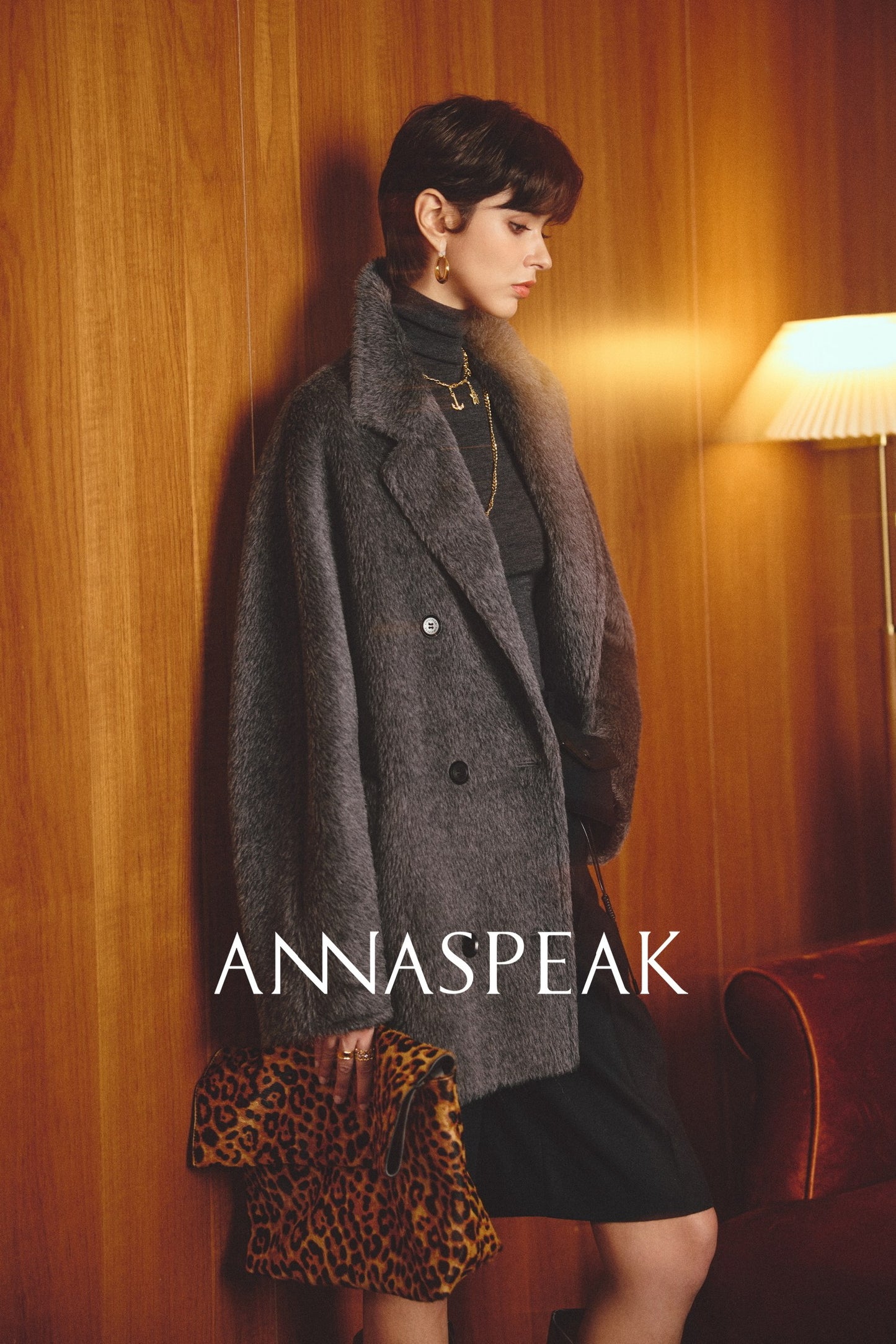 ANNASPEAK   Wool MINI Waist Bag Straight Leg Pants -COLE.
