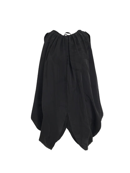 ZHUCHONGYUN  Black Jacquard Drawstring Lace-up Sleeveless Top-CHUG.