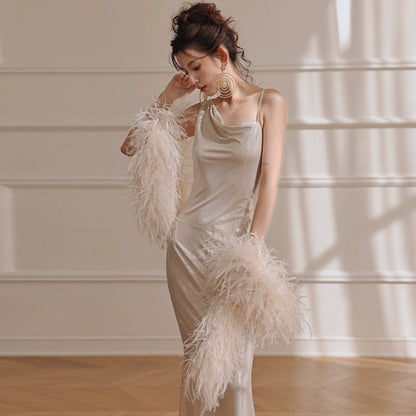 DOLLY Elegant Cream Fluffy Women Chic Shawl-LISSY