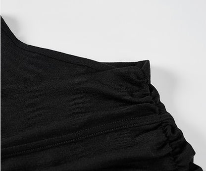 COMME MOI Lu Yan designer new women's wrap-around silk wool knitted dress - AHMED.