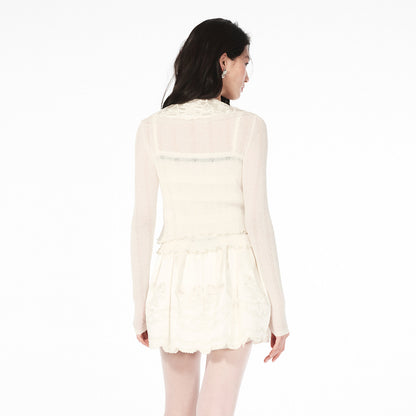 FAME cascading ruffle knit camisole top - ISAAC