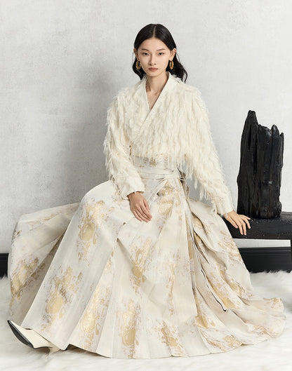 HECO Three-dimensional Tassel Fashion Top Shirt Women - flesh.