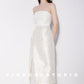 Elegant jacquard glossy  strapless lace panels double dress - Maya