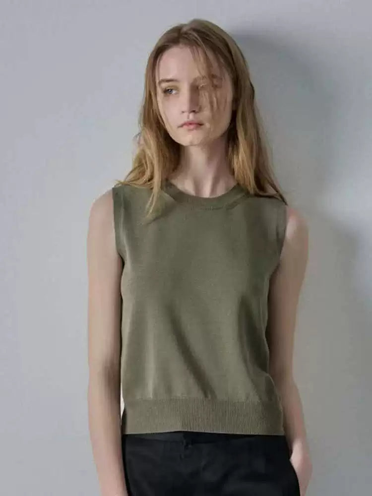 Nothing Written Vest Women's Slim Knitted Sleeveless Suspenders-LUCY.
