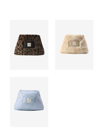 ATELIER MISS LU Faux Fur Geometric Trapezoidal Wristbag - BOBBY
