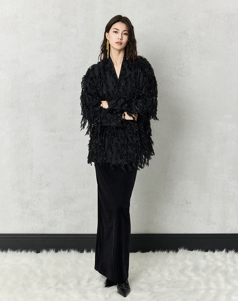 HECO Three-dimensional Tassel Fashion Top Shirt Women - flesh.