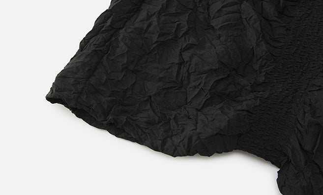 ZHUCHONGYUN light wrinkle buttoned black jacket-ROU.