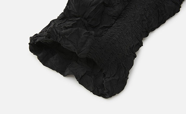 ZHUCHONGYUN light wrinkle buttoned black jacket-ROU.