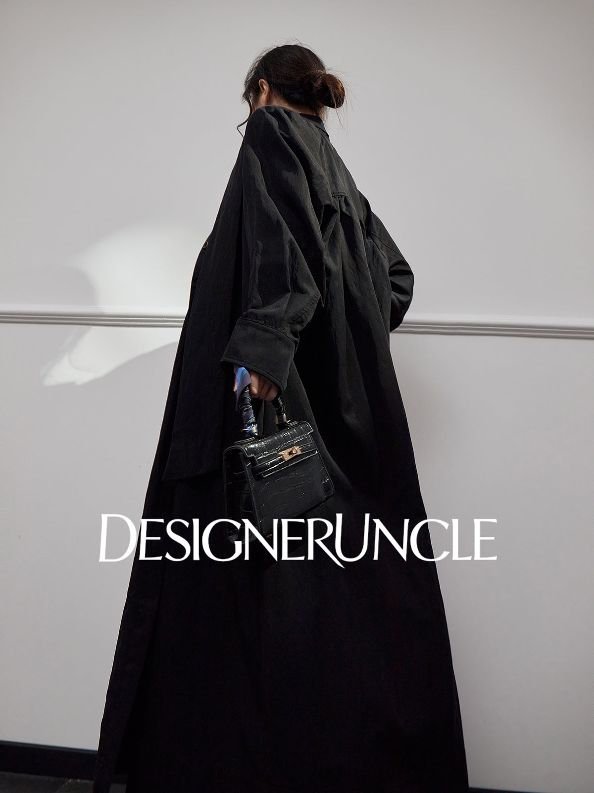 DGU "Ink Sequence" black long trench coat - BERU ?