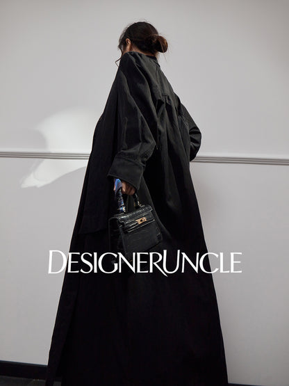 DGU "Ink Sequence" black long trench coat - BERU ?