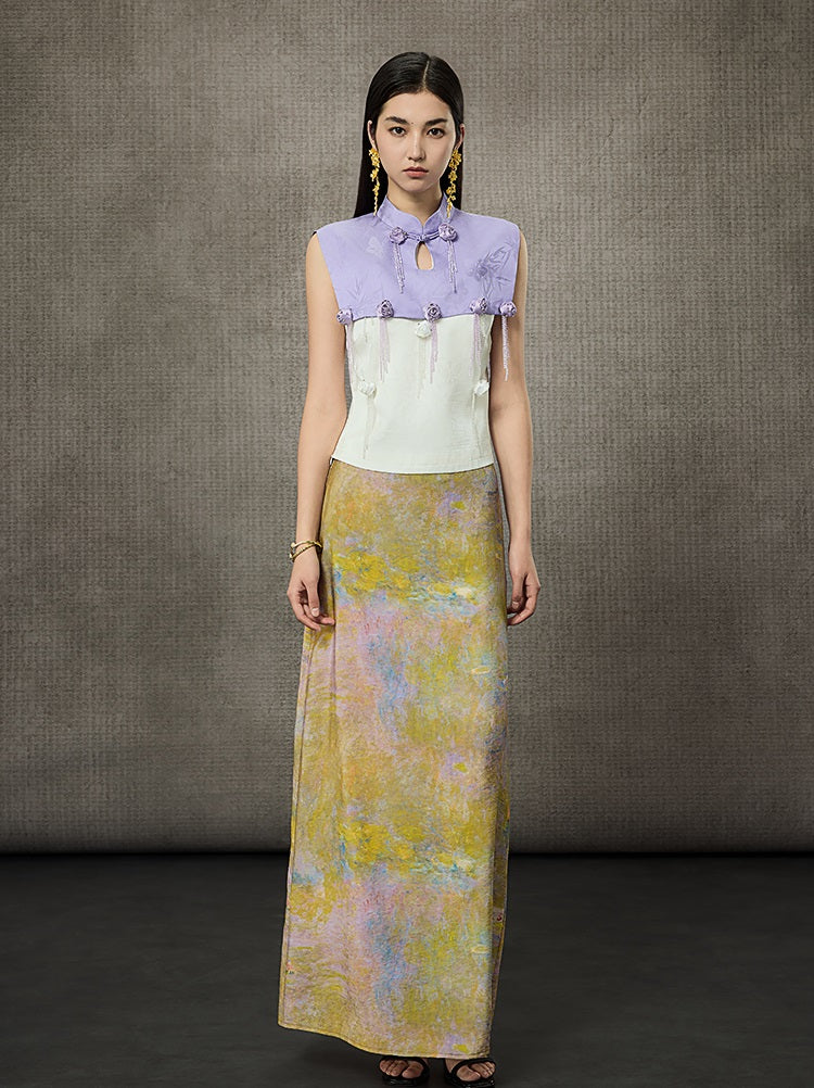 HECO Rose Crystal Tassel Shawl Women's Top - SURROUND.