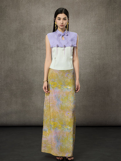 HECO Rose Crystal Tassel Shawl Women's Top - SURROUND.