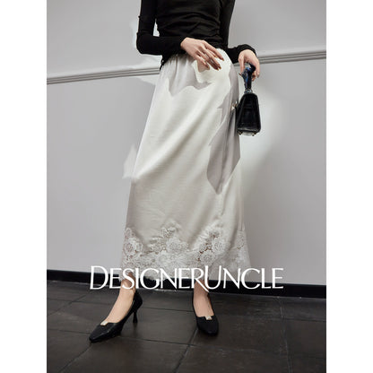 DGU new light luxury lace splicing embroidery niche slimming design elegant temperament - FLOW ?.