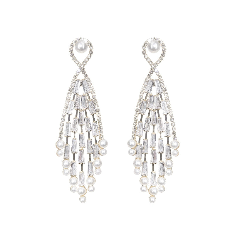 Wardrobes by Chen Luxury Diamond Zircon Light Sparkly Earrings-Deji