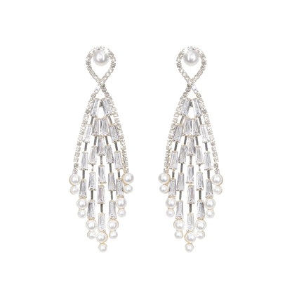 Wardrobes by Chen Luxury Diamond Zircon Light Sparkly Earrings-Deji
