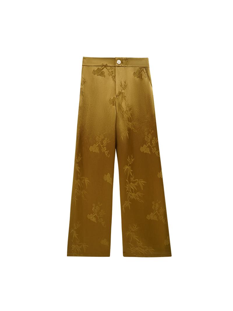 HECO Texture Jacquard Draping Straight Wide-legged Pants Women - GOOD.