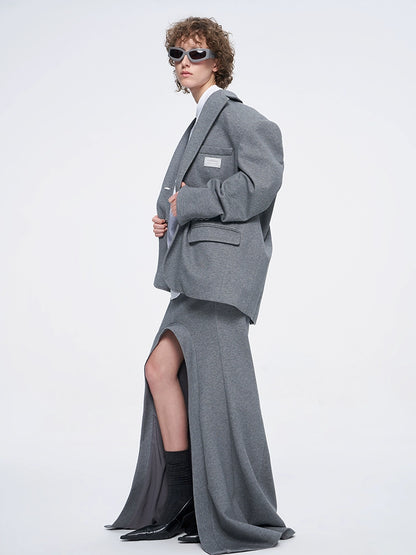 ANNAKIKI two-color patch loose silhouette blazer woman-HANWEN