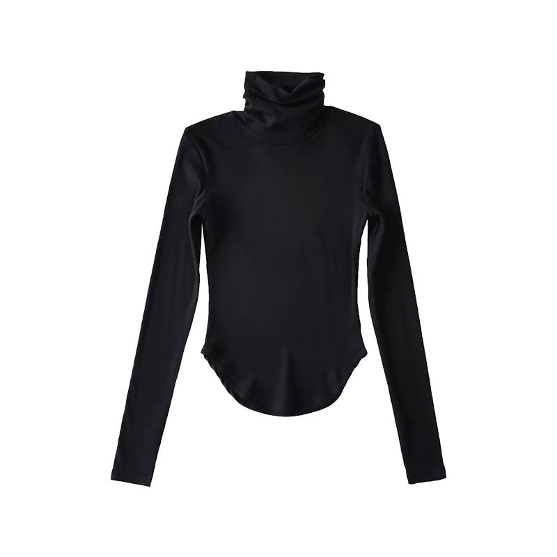 Le Palais Vintage basic high-neck slim-fitting T-shirt and knitted shorts-BATOU