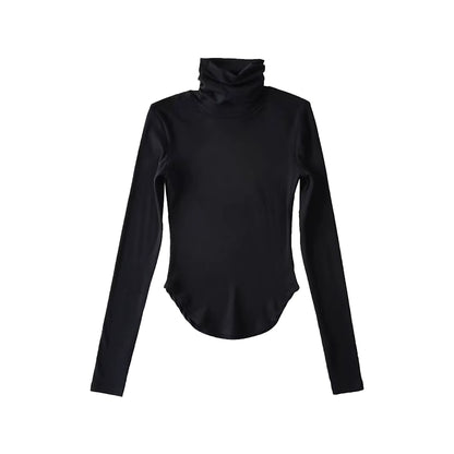 Le Palais Vintage basic high-neck slim-fitting T-shirt and knitted shorts-BATOU