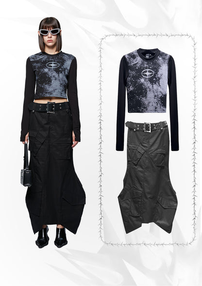 ANNAKIKI Retro Starry Sky Logo Slim Long Sleeve-YEAGER
