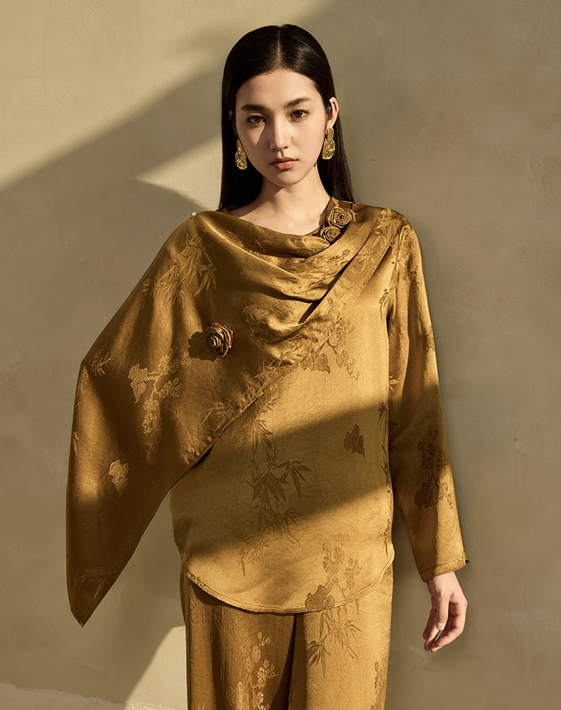 HECO Acetate texture Handmade Rose Top Women - DARK.