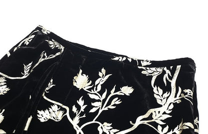 ZHUCHONGYUN Chinese nail bead stamped suede skirt--KEIGO.