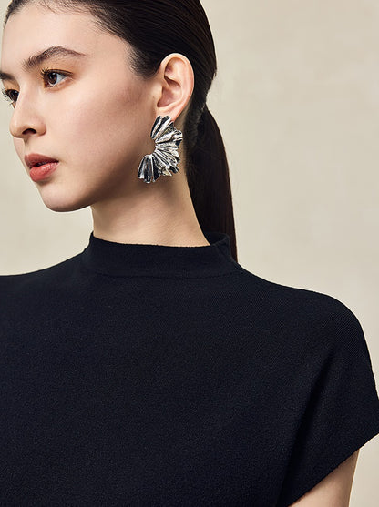 HECO Sleeveless Slim Mock Collar Red Black Gray Knit Top  - THRONE.