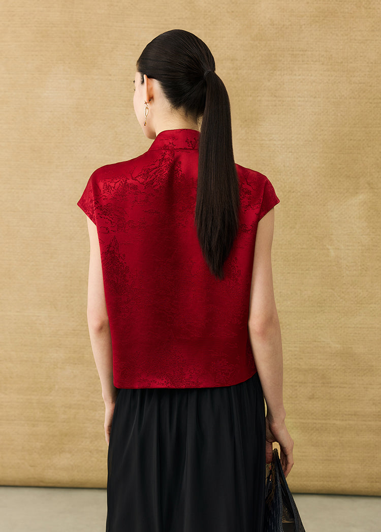 HECO Chinese Acetate Jacquard Short Sleeve Shirt - NIBE.