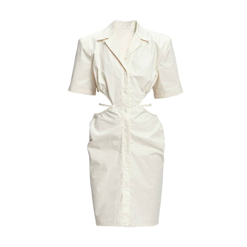 TINY IN shirt padded shoulder waist dress-CHIZZY