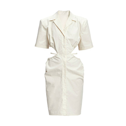 TINY IN shirt padded shoulder waist dress-CHIZZY