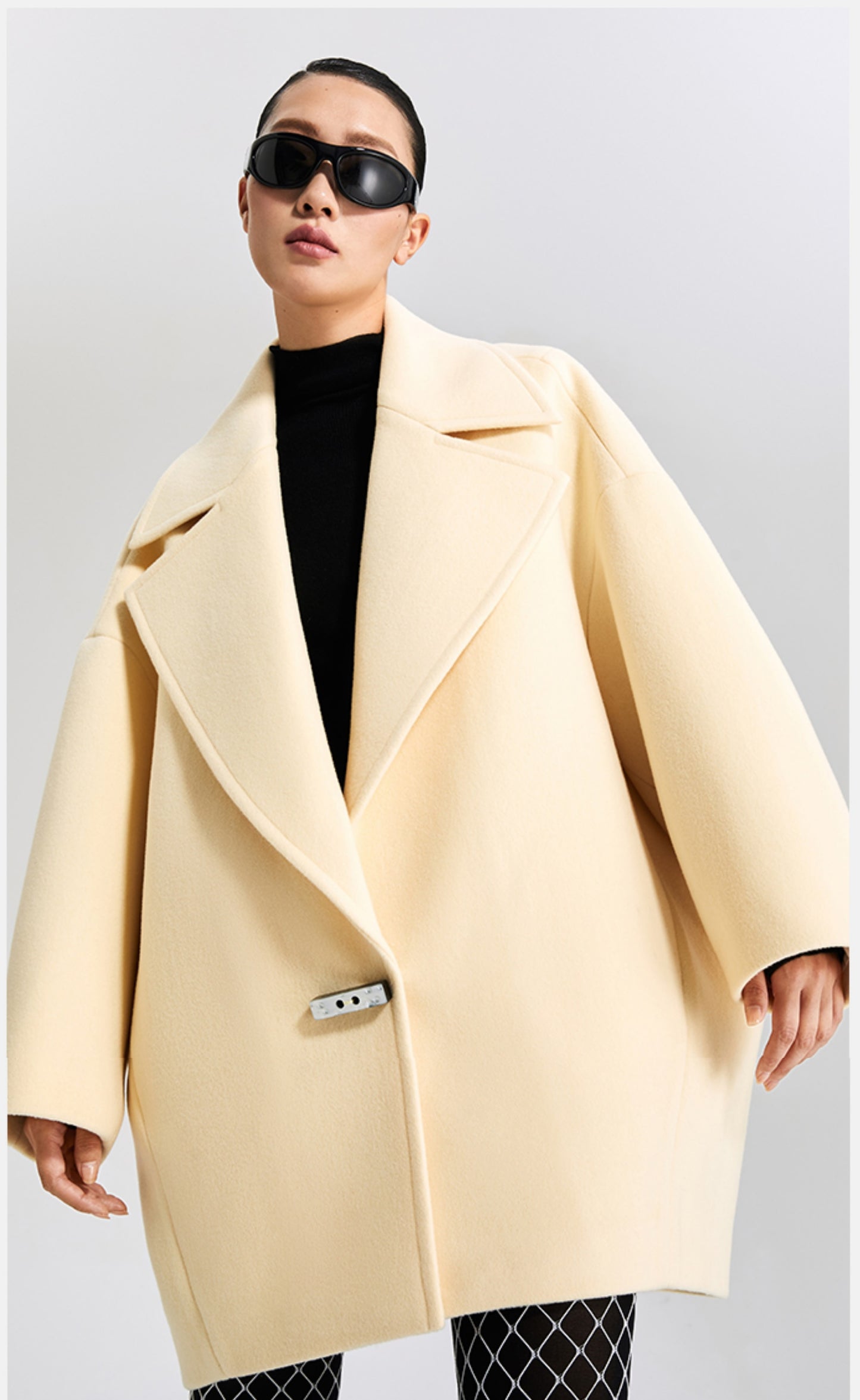 Ledi Wool coat wool concave cocoon wool coat - Debut