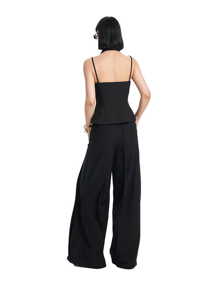 TINY IN black halter neck top-LAN