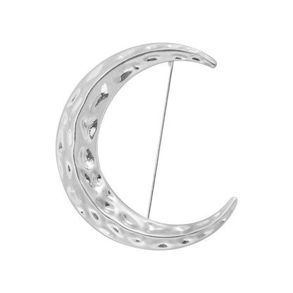 TUYUE brass silver plating big moon texture handmade brooch- LANCELOT.