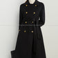 Fall autumn Luxury Black Lapel Double Breasted Wool coat - Viva