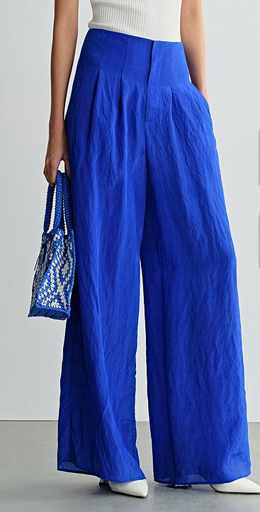 COMME MOI women's high-waisted wide-leg pants-THADUS.