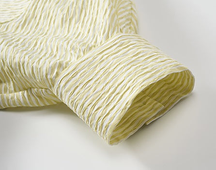 COMME MOI Yellow puff sleeve low-neck shirt - GRANT.