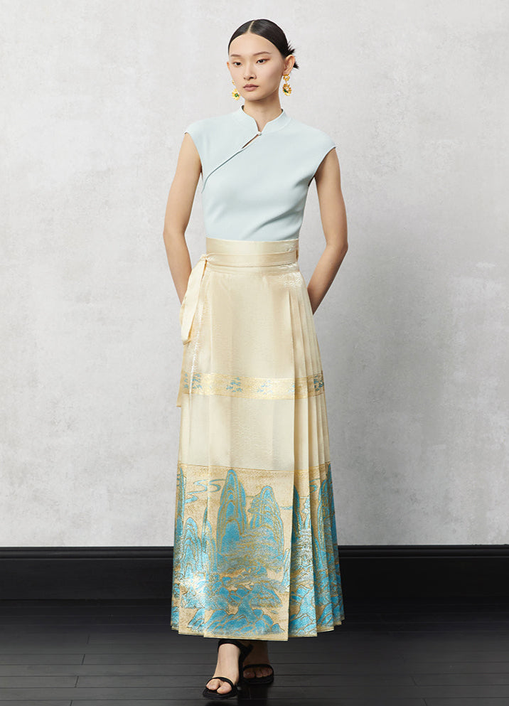 HECO weaving Jinshan jacquard horse face long skirt women - vin.