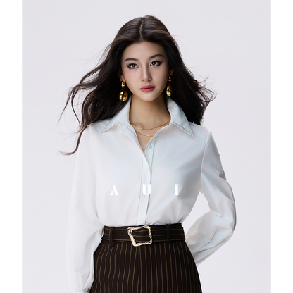 AUI Design Striped Suit High-Waisted Drape Pants -  Ji-ah.