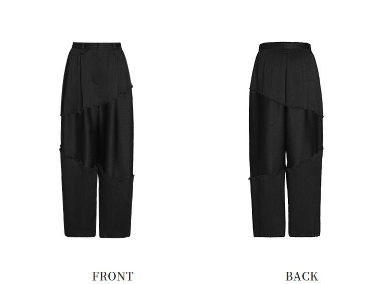 ZHUCHONGYUN black pleated three-dimensional divider tapered trousers-HYSE.