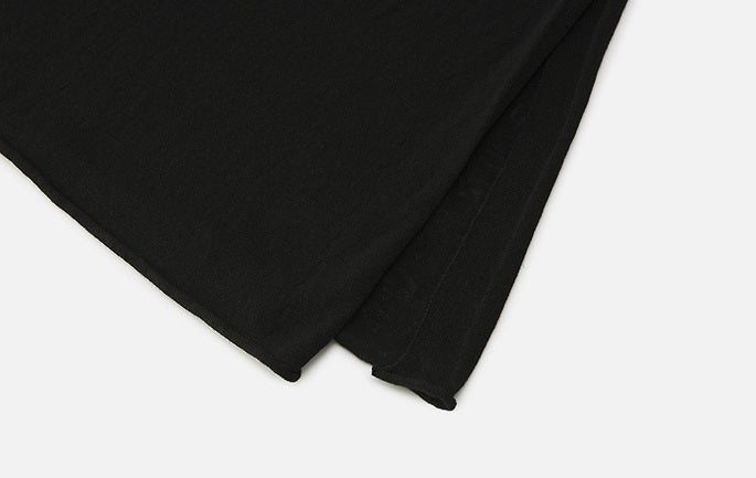 ZHUCHONGYUN black mulberry silk and linen blend drape knitted skirt-AIR.