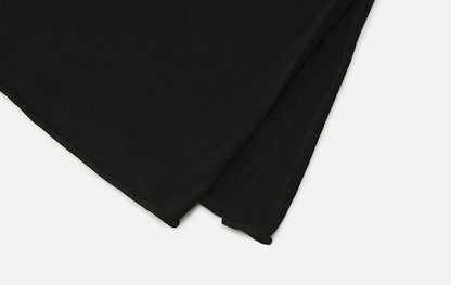 ZHUCHONGYUN black mulberry silk and linen blend drape knitted skirt-AIR.