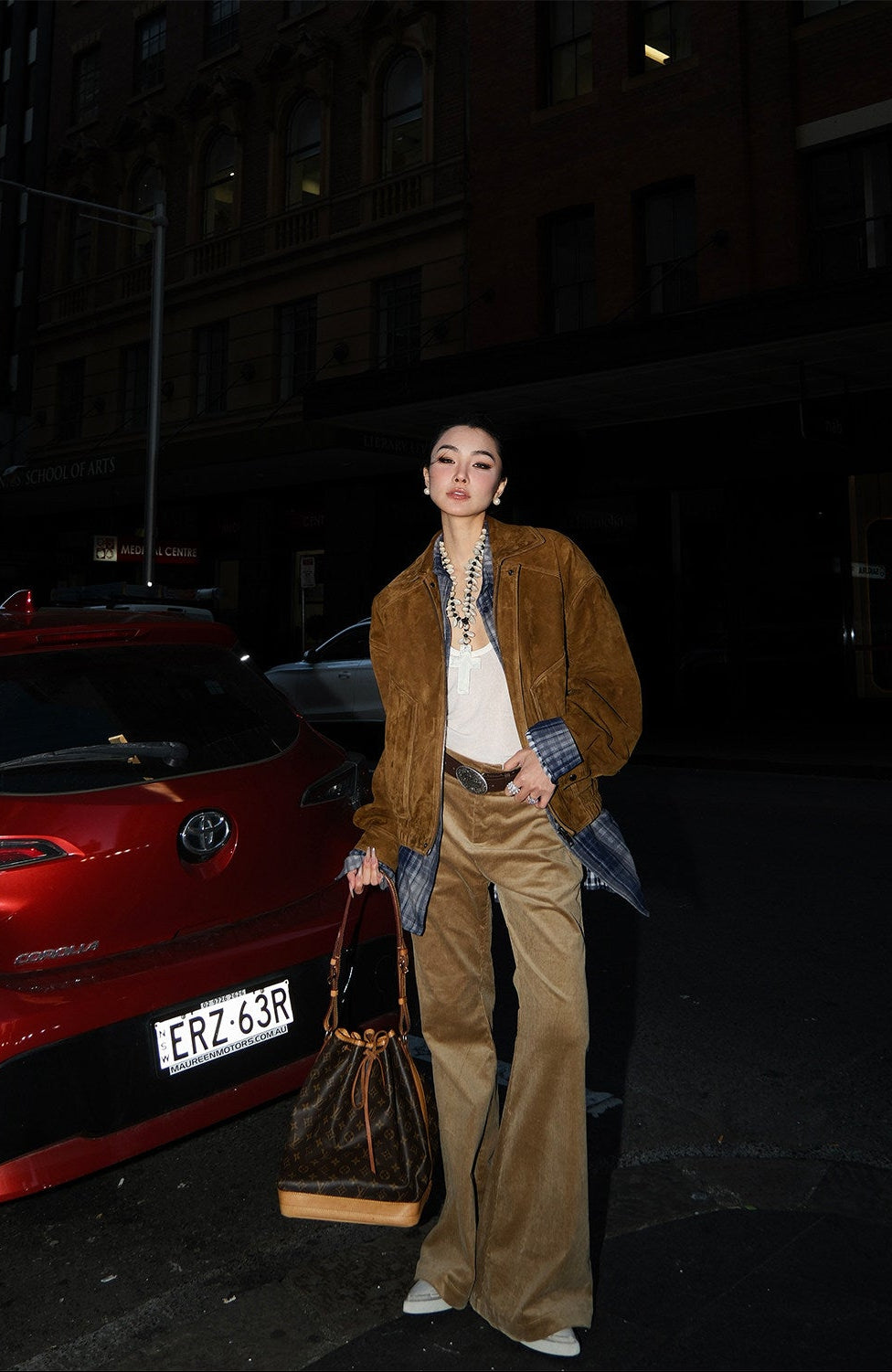 MEI SANGUAN Caramel Suede French Retro Genuine Leather Jacket - AIKO