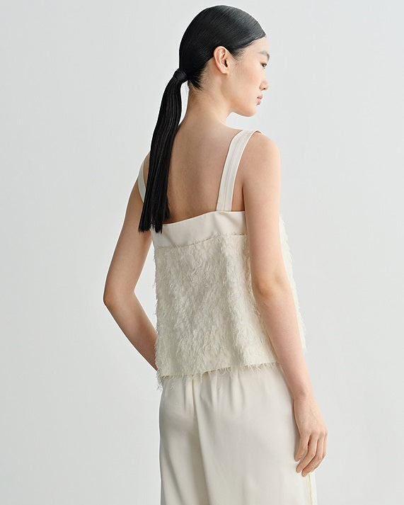 COMME MOI Lv Yan designer summer women's clothing short texture stitched satin suspenders - WREN ?