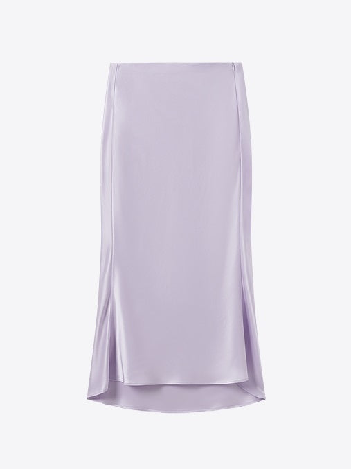 COMME MOI Lv Yan designer summer women's purple temperament double-sided satin fishtail skirt - DAISY.