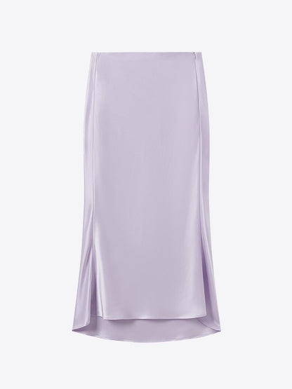 COMME MOI Lv Yan designer summer women's purple temperament double-sided satin fishtail skirt - DAISY.