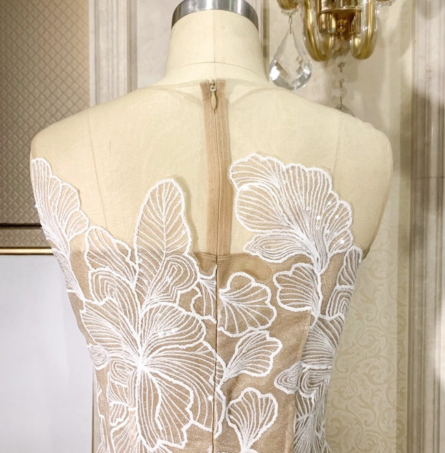 Wardrobes by Chen Elegant White Sleeveless Couture Lace Wedding Dress-Noa